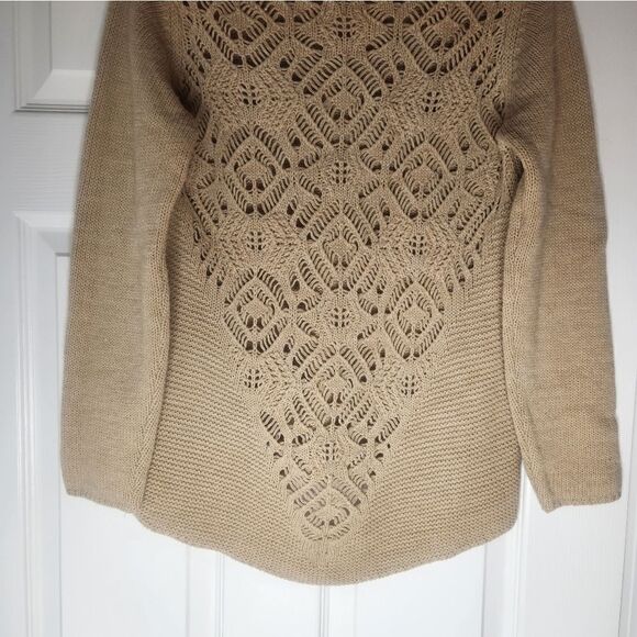 Bianca B Women's Sweater Cream Pullover Knit Made In Italy Wool Blend Size MED - Picture 7 of 10
